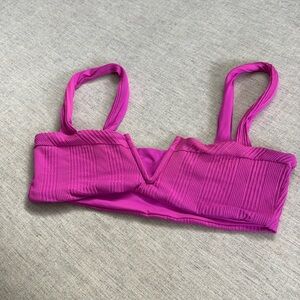 Lspace bikini top ribbed purple pink color